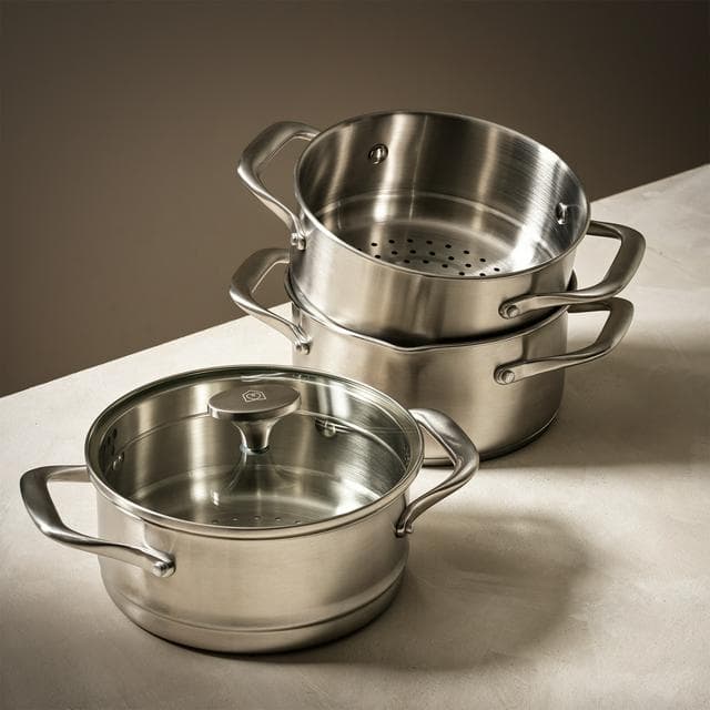 Habitat Ellipse Brushed 3 Tier Stainless Steel Steamer - gallery image 2