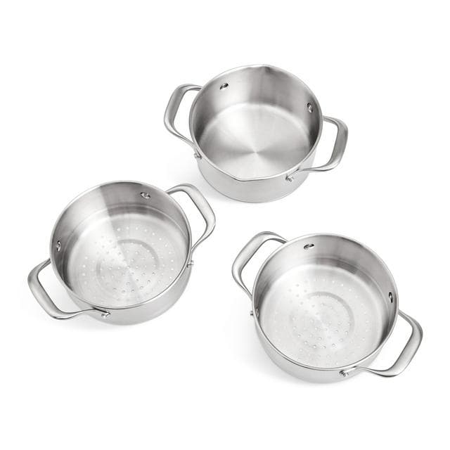 Habitat Ellipse Brushed 3 Tier Stainless Steel Steamer - gallery image 3