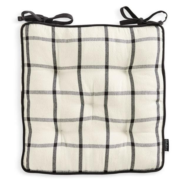 Habitat Woven Industrial Check Seat Cushion - Neutral - gallery image 4