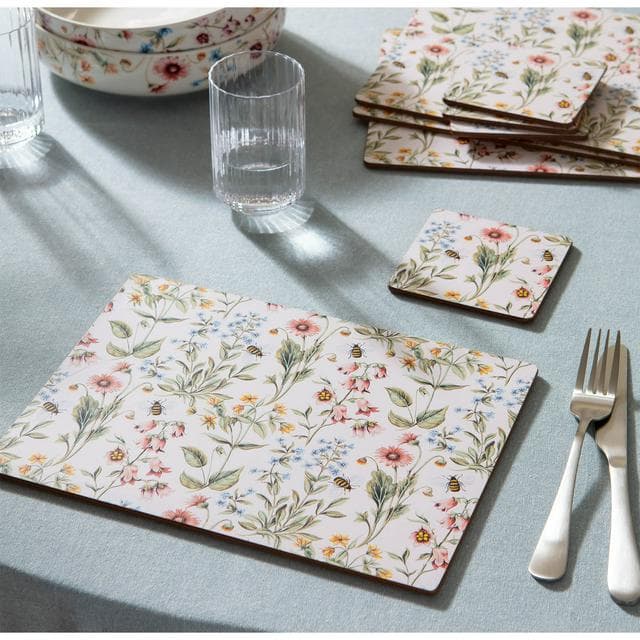 Sainsbury's Home Bee Floral Corkback Set of 4 Placemats - gallery image 2