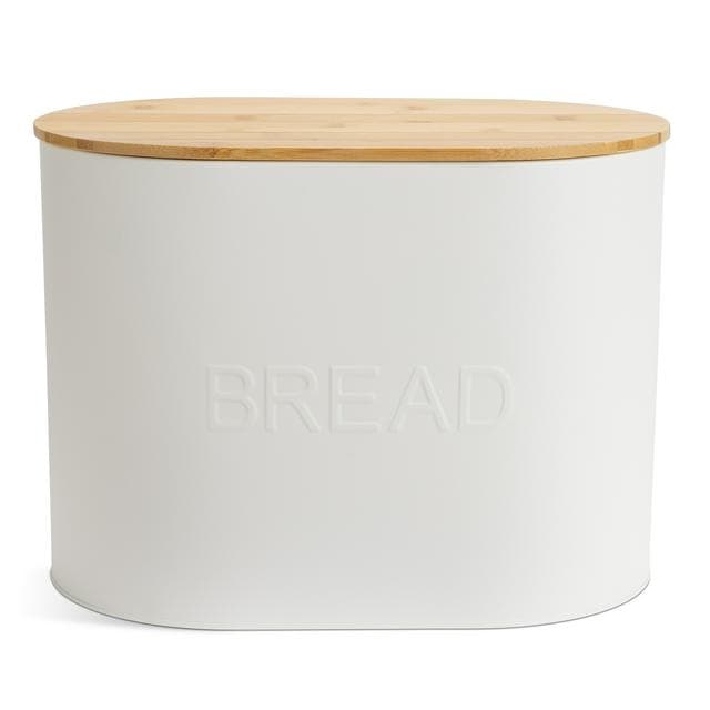 Habitat Embossed Text Carbon Steel Bread Bin - gallery image 1