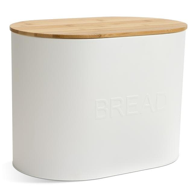 Habitat Embossed Text Carbon Steel Bread Bin - gallery image 2