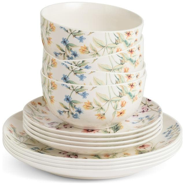 Sainbsury's Home Bee Floral 12 Piece Stoneware Dinner Set - gallery image 1