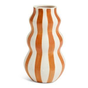 Habitat Hand Painted Rust Stripe Vase