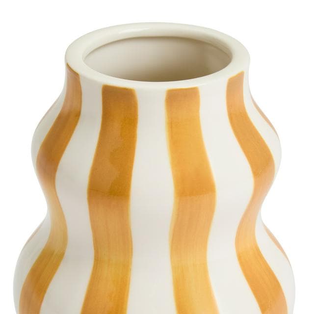 Habitat Hand Painted Stripe Vase - Mustard - gallery image 3