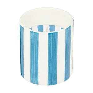 Habitat Scented Blue Stripe High Tide Ceramic Small Candle - Rock Salt & Cedar