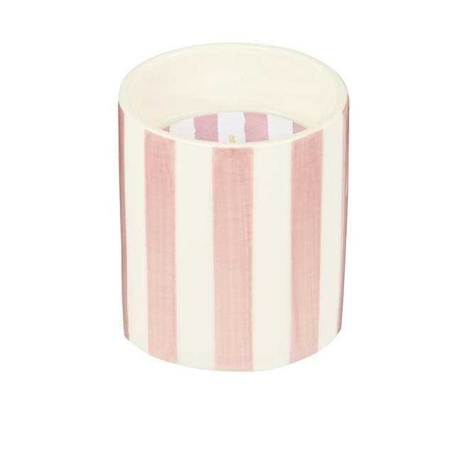 Habitat Scented Pink Stripe Ceramic Small Candle - Pepper & Cassis - gallery image 1