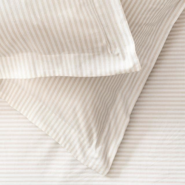 Habitat Timeless Oxford Edge Mini Stripe Taupe Bedding Set - gallery image 4