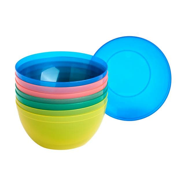 Sainsbury's Home Pack of 8 Reusable Recyclable Bright Plastic Bowls - gallery image 1
