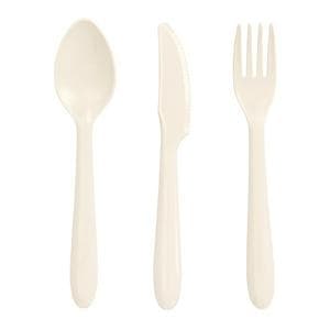 Sainsbury's Home Pack of 24 Reusable Plastic Forks Knives Spoons Cutlery