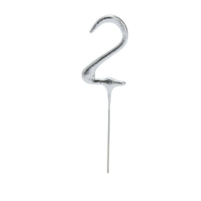 Sainsbury's Home Silver Number Cake Sparkler Candle - Age 2 - gallery image 1