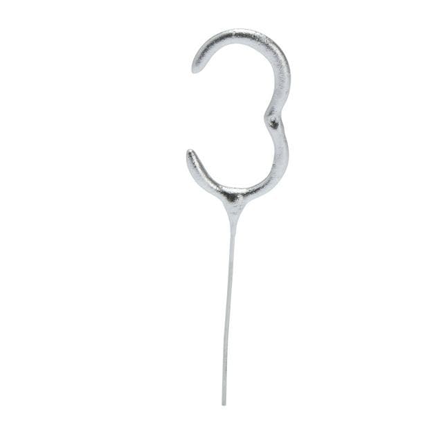 Sainsbury's Home Silver Number Cake Sparkler Candle - Age 3 - gallery image 1