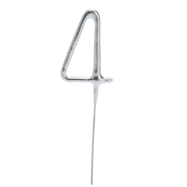 Sainsbury's Home Silver Number Cake Sparkler Candle - Age 4 - gallery image 1