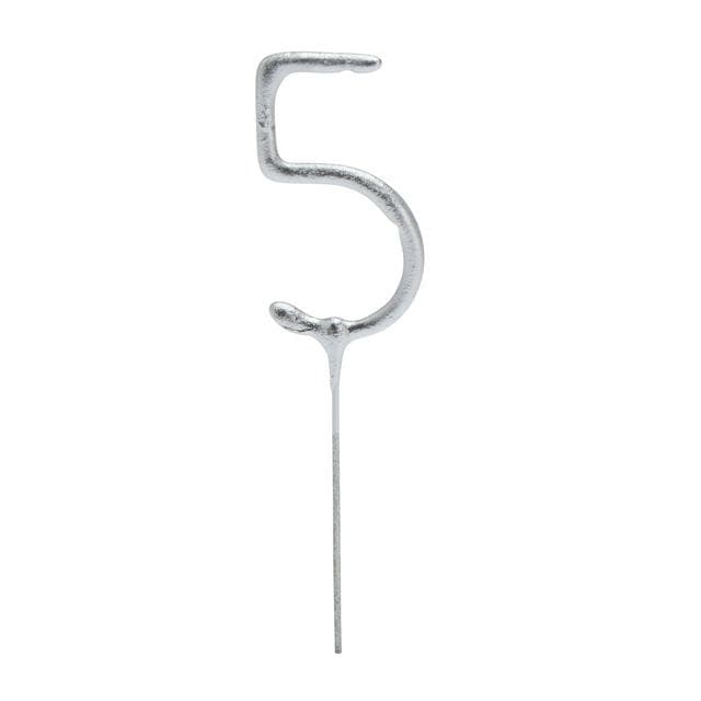 Sainsbury's Home Silver Number Cake Sparkler Candle - Age 5 - gallery image 1
