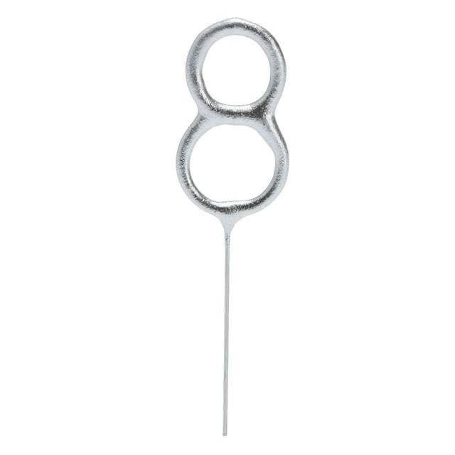 Sainsbury's Home Silver Number Cake Sparkler Candle - Age 8 - gallery image 1