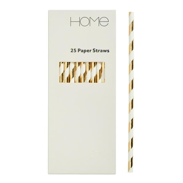 Sainsbury's Home Pack of 25 Gold Spot Paper Straws - gallery image 1