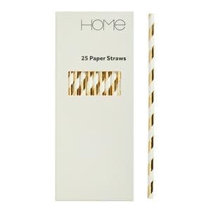 Sainsbury's Home Pack of 25 Gold Spot Paper Straws