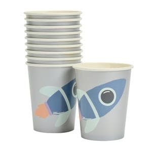 Sainsbury's Home Pack of 10 Space Rocket Paper Cups - 250ml