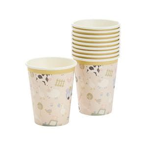 Sainsbury's Home Pack of 10 Farmyard Animals Paper Cups - 250ml