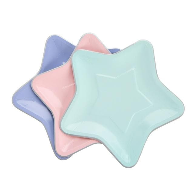 Sainsbury's Home Pack of 10 Pastel Star Paper Plates - gallery image 1