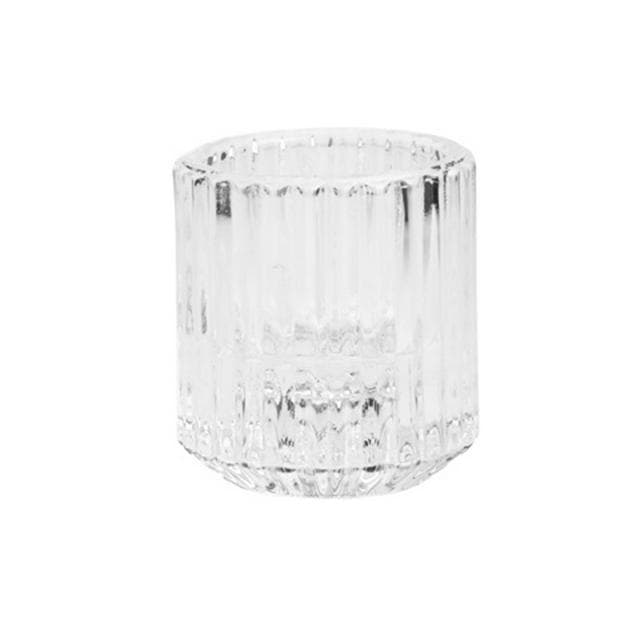 Habitat Pressed Glass Tealight/Taper Holder - Clear - gallery image 1