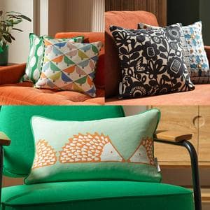 Habitat x Scion Mono Scandi Kukia Cushion - SKU: HabitatxScion Family Cushion Spike Hedgehog Green