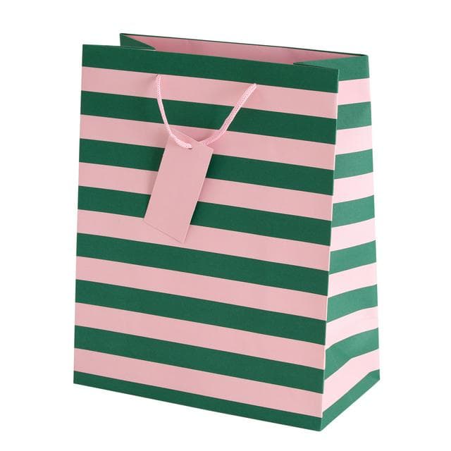 Sainsbury's Home Green & Pink Stripe Large Bag - gallery image 1