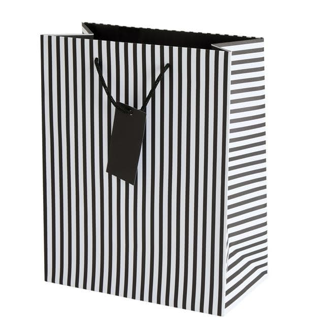 Sainsbury's Home Black & White Stripe L Bag - gallery image 1
