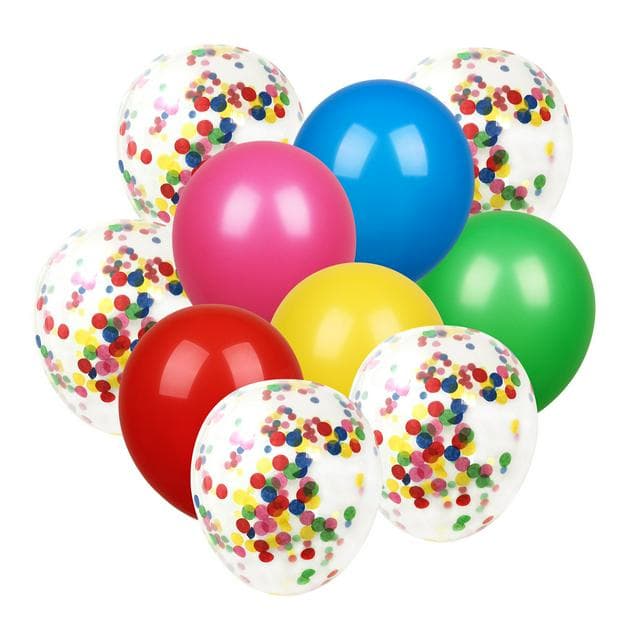Sainsbury's Home Pack of 10 Rainbow Happy Birthday & Confetti 10" Balloons - gallery image 1