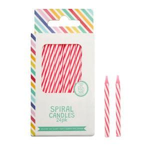Sainsbury's Home Pack of 24 Pink Spiral Candles