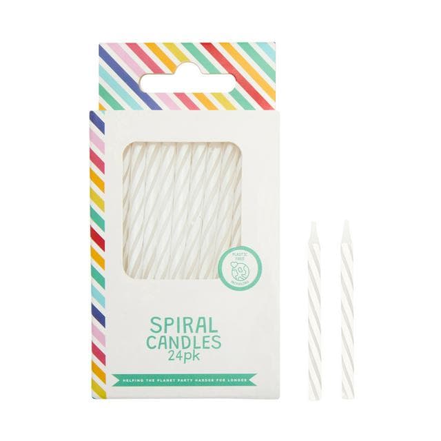 Sainsbury's Home Pack of 24 White Spiral Candles - gallery image 1