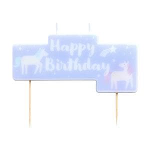 Sainsbury's Home Unicorn Happy Birthday Block Candle