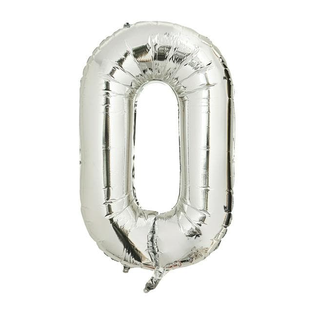 Sainsbury's Home 34" Silver Foil Number Birthday Balloon Age 0 - gallery image 1