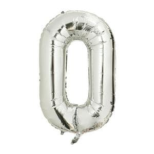 Sainsbury's Home 34" Silver Foil Number Birthday Balloon Age 0