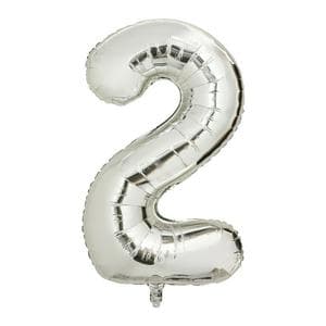 Sainsbury's Home 34" Silver Foil Number Birthday Balloon Age 2