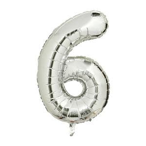 Sainsbury's Home 34" Silver Foil Number Birthday Balloon Age 6