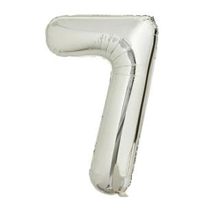 Sainsbury's Home 34" Silver Foil Number Birthday Balloon Age 7