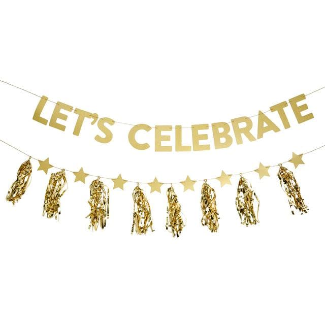 Sainsbury's Home Let's Celebrate Bunting Gold - gallery image 1