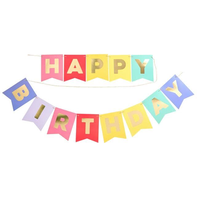 Sainsbury's Home Rainbow Coloured Happy Birthday Cardboard Bunting - gallery image 1