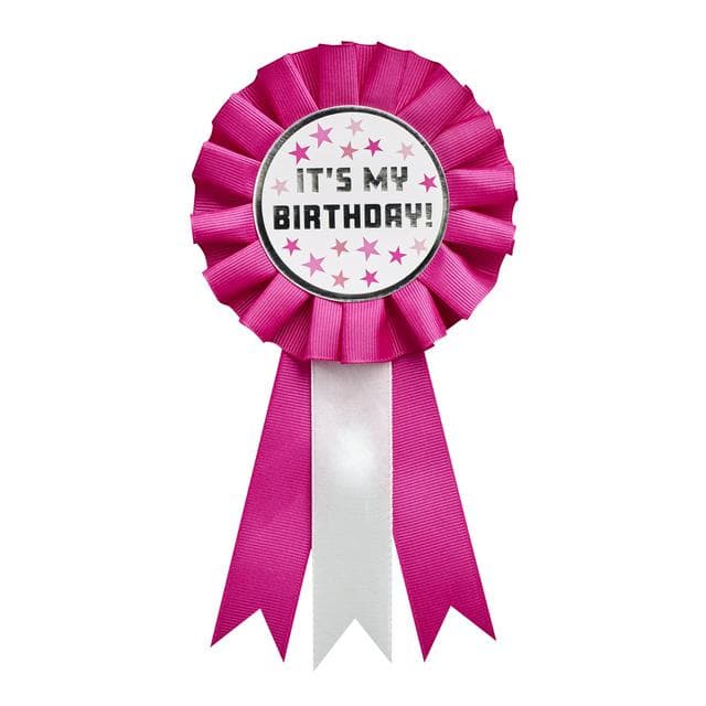Sainsbury's Home Pastel Pink Birthday Rosette Badge - gallery image 1