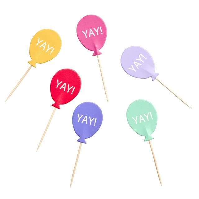 Sainsbury's Home Pack of 6 Balloon Shaped Cupcake Toppers - gallery image 1