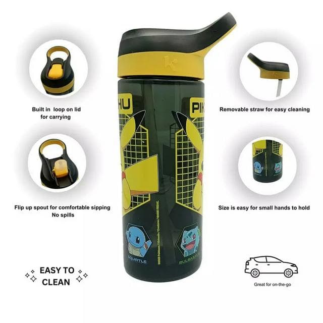 Hox Pokémon Pikachu Black Sipper Water Bottle - 600ml - gallery image 3