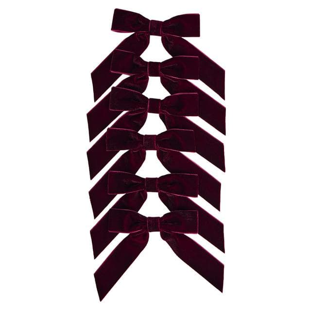 Sainsbury's Home Pack of 6 Bows - Burgundy - gallery image 2