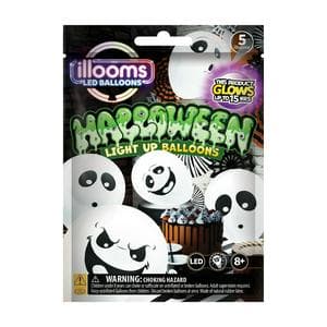 Illooms Pack of 5 Light Up Ghost Balloons