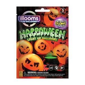 Illooms Pack of 5 Light Up Pumpkin Balloons