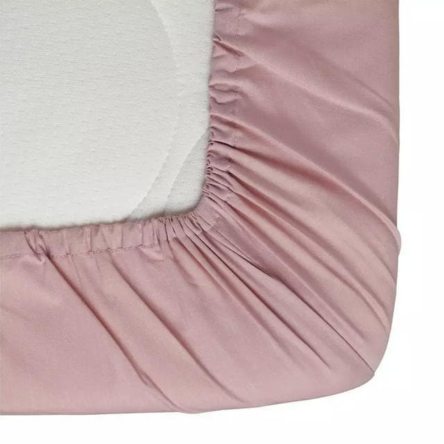 Habitat Cotton Rich 180 TC Pink Fitted Sheet - gallery image 2