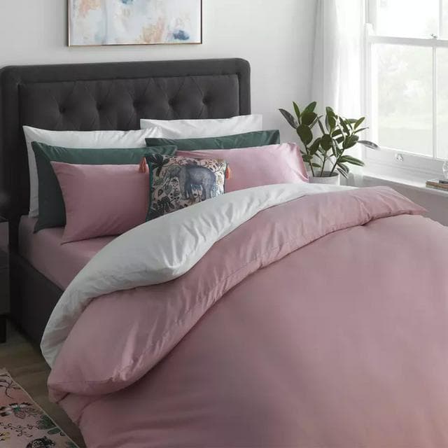 Habitat Cotton Rich 180 TC Pink Fitted Sheet - gallery image 4