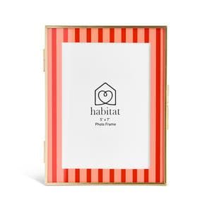 Habitat Pink Wavy Glass Frame - 5x7