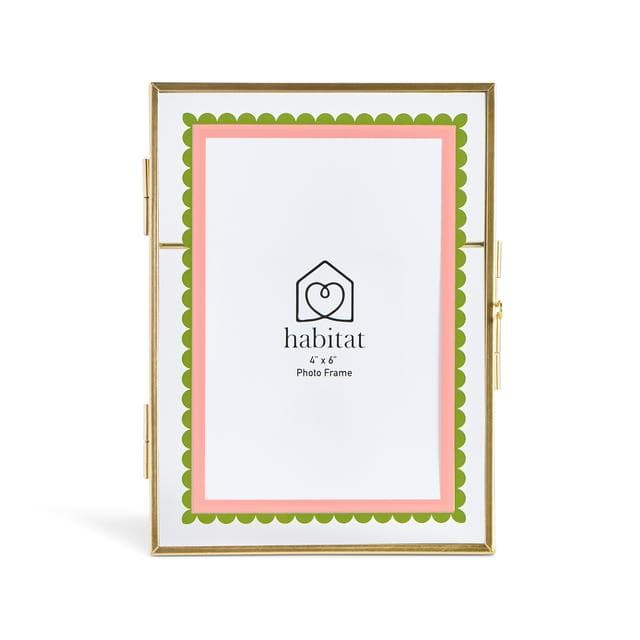 Habitat Scallop Glass Frame - Pink & Green - 4x6 - gallery image 1