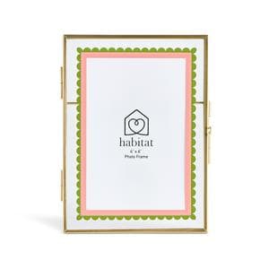 Habitat Scallop Glass Frame - Pink & Green - 4x6